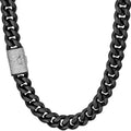 Black Cuban Link Chain Necklace Stainless Steel Miami Chain Hip Hop Jewelry Letter A-Z CZ Lock Men's Gift width thick bracelet italy mexico ceremony party graduation timeless shine anniversary valentine birthday gift