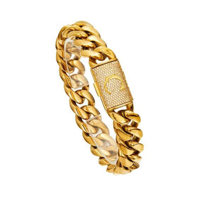 14K Gold Plated Stainless Steel Miami Cuban Chain Necklace/Bracelet with Custom A-Z Initial Engraved Flip Clasp Slim and compact design Miami hip-hop style fashion piece for everyday wear, also suitable as jewelry for special occasions.