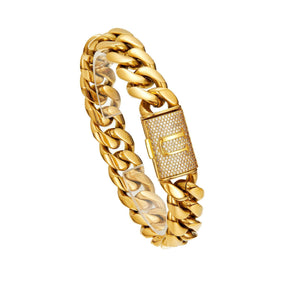 14K Gold Plated Stainless Steel Miami Cuban Chain Necklace/Bracelet with Custom A-Z Initial Engraved Flip Clasp Slim and compact design Miami hip-hop style fashion piece for everyday wear, also suitable as jewelry for special occasions.