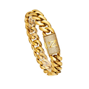 14K Gold Plated Stainless Steel Miami Cuban Chain Necklace/Bracelet with Custom A-Z Initial Engraved Flip Clasp Slim and compact design Miami hip-hop style fashion piece for everyday wear, also suitable as jewelry for special occasions.