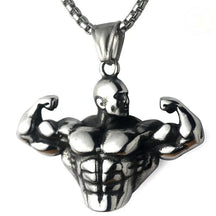 Men’s titanium steel hip-hop punk influencer sports fitness pendant necklace — stainless steel, warm-up style