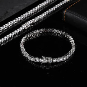 Men's Hip-Hop Rapper Style Square AAAAA Cubic Zirconia Necklace — Luxury Unisex Jewelry, The Perfect Gift. Available in 3.0mm, 4.0mm, 5.0mm, and 6.0mm Tennis Chain Styles — Diamond-Set Jewelry, Ideal for Gifting.
