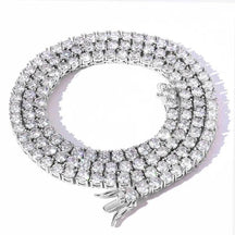 Men's Hip-Hop Rapper Style Square AAAAA Cubic Zirconia Necklace — Luxury Unisex Jewelry, The Perfect Gift. Available in 3.0mm, 4.0mm, 5.0mm, and 6.0mm Tennis Chain Styles — Diamond-Set Jewelry, Ideal for Gifting.