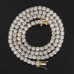 Men's Hip-Hop Rapper Style Square AAAAA Cubic Zirconia Necklace — Luxury Unisex Jewelry, The Perfect Gift. Available in 3.0mm, 4.0mm, 5.0mm, and 6.0mm Tennis Chain Styles — Diamond-Set Jewelry, Ideal for Gifting.