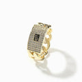 Cuban Style Chain Link Ring with Zirconia Hip Hop Style Fashion Design Rings for men Size#6-#9 fashion jewelry gift ideal man,Shopblackfriday new upgrade