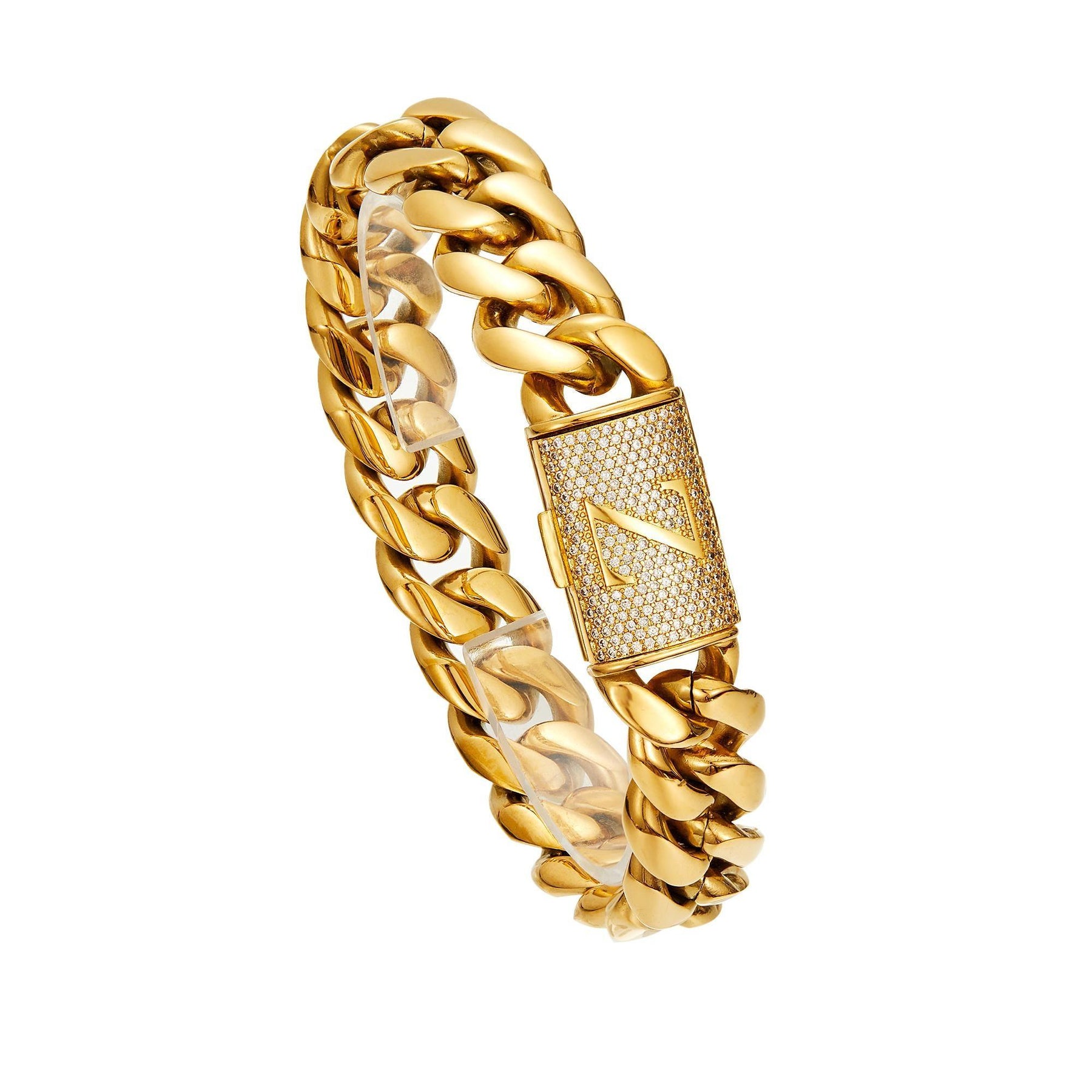14K Gold Plated Stainless Steel Miami Cuban Chain Necklace/Bracelet with Custom A-Z Initial Engraved Flip Clasp Slim and compact design Miami hip-hop style fashion piece for everyday wear, also suitable as jewelry for special occasions.
