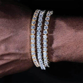Men's Hip-Hop Rapper Style Square AAAAA Cubic Zirconia Necklace — Luxury Unisex Jewelry, The Perfect Gift. Available in 3.0mm, 4.0mm, 5.0mm, and 6.0mm Tennis Chain Styles — Diamond-Set Jewelry, Ideal for Gifting.