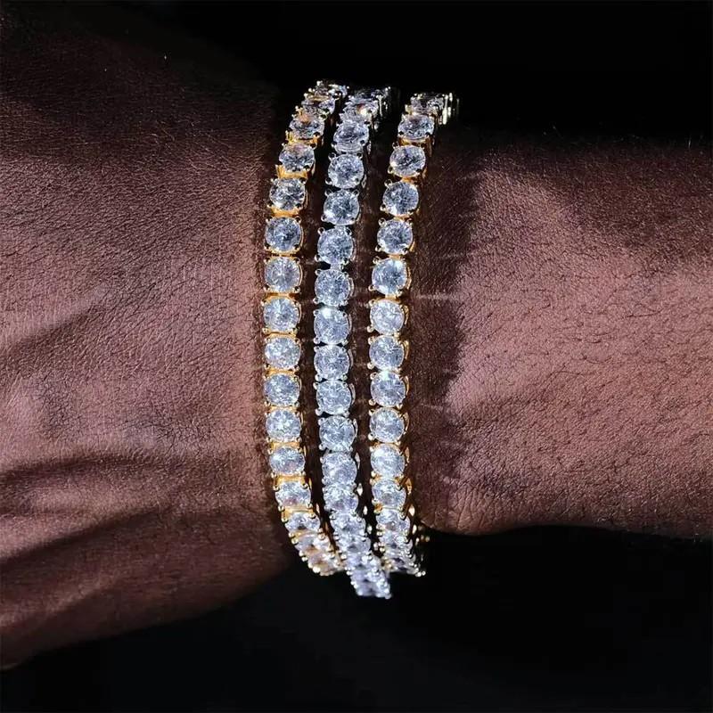 Men's Hip-Hop Rapper Style Square AAAAA Cubic Zirconia Necklace — Luxury Unisex Jewelry, The Perfect Gift. Available in 3.0mm, 4.0mm, 5.0mm, and 6.0mm Tennis Chain Styles — Diamond-Set Jewelry, Ideal for Gifting.