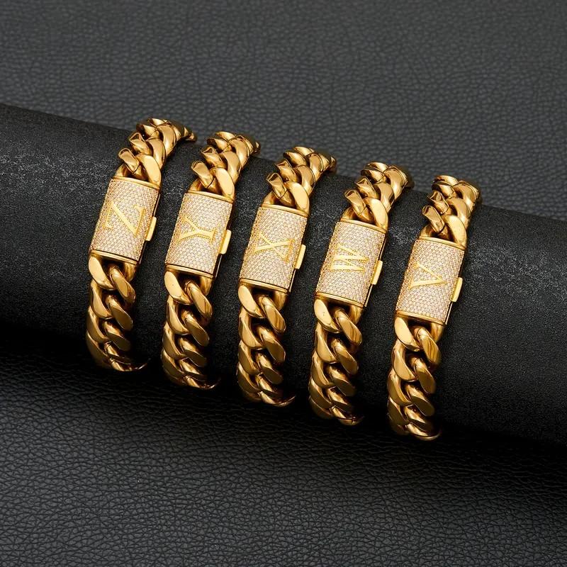 14K Gold Plated Stainless Steel Miami Cuban Chain Necklace/Bracelet with Custom A-Z Initial Engraved Flip Clasp Slim and compact design Miami hip-hop style fashion piece for everyday wear, also suitable as jewelry for special occasions.