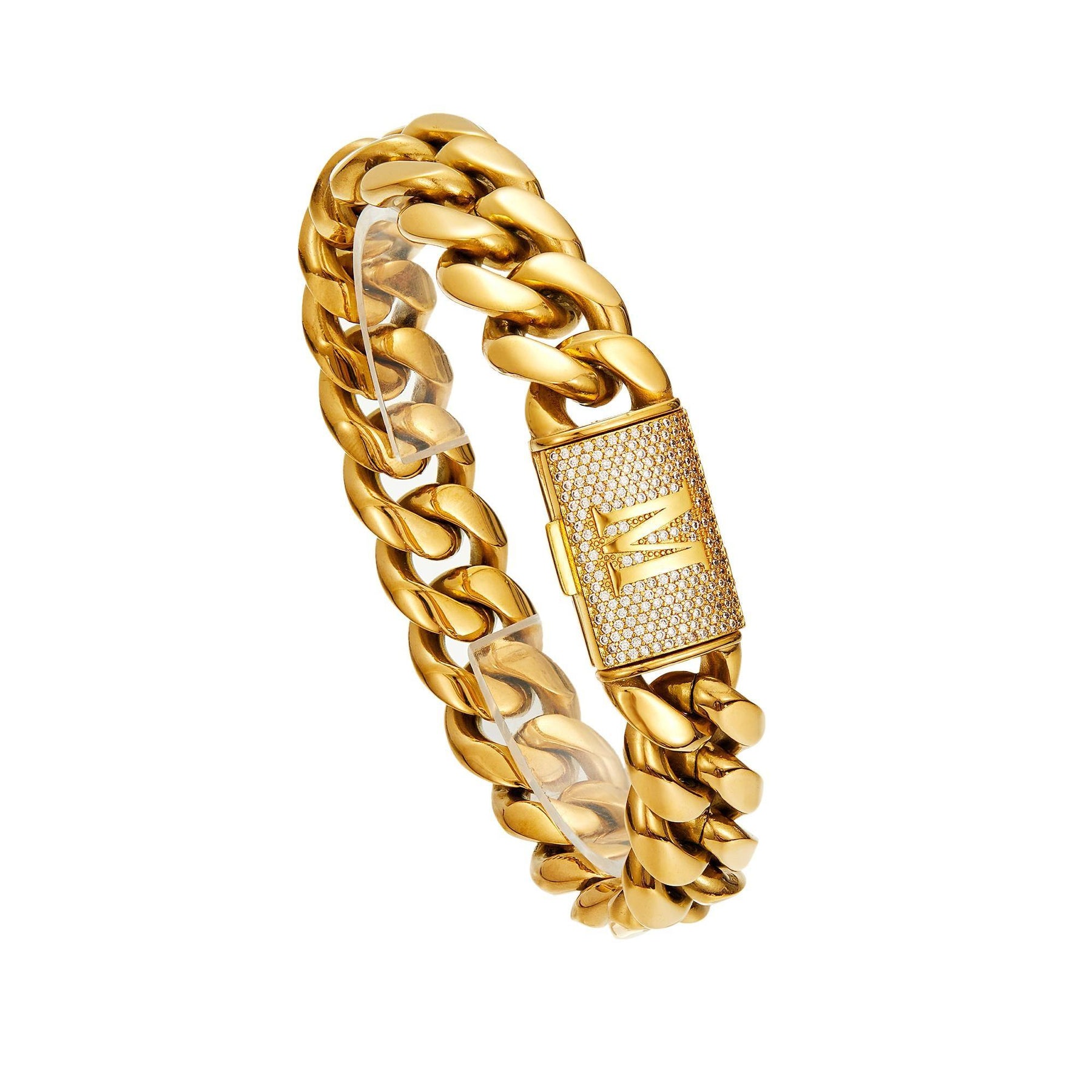 14K Gold Plated Stainless Steel Miami Cuban Chain Necklace/Bracelet with Custom A-Z Initial Engraved Flip Clasp Slim and compact design Miami hip-hop style fashion piece for everyday wear, also suitable as jewelry for special occasions.