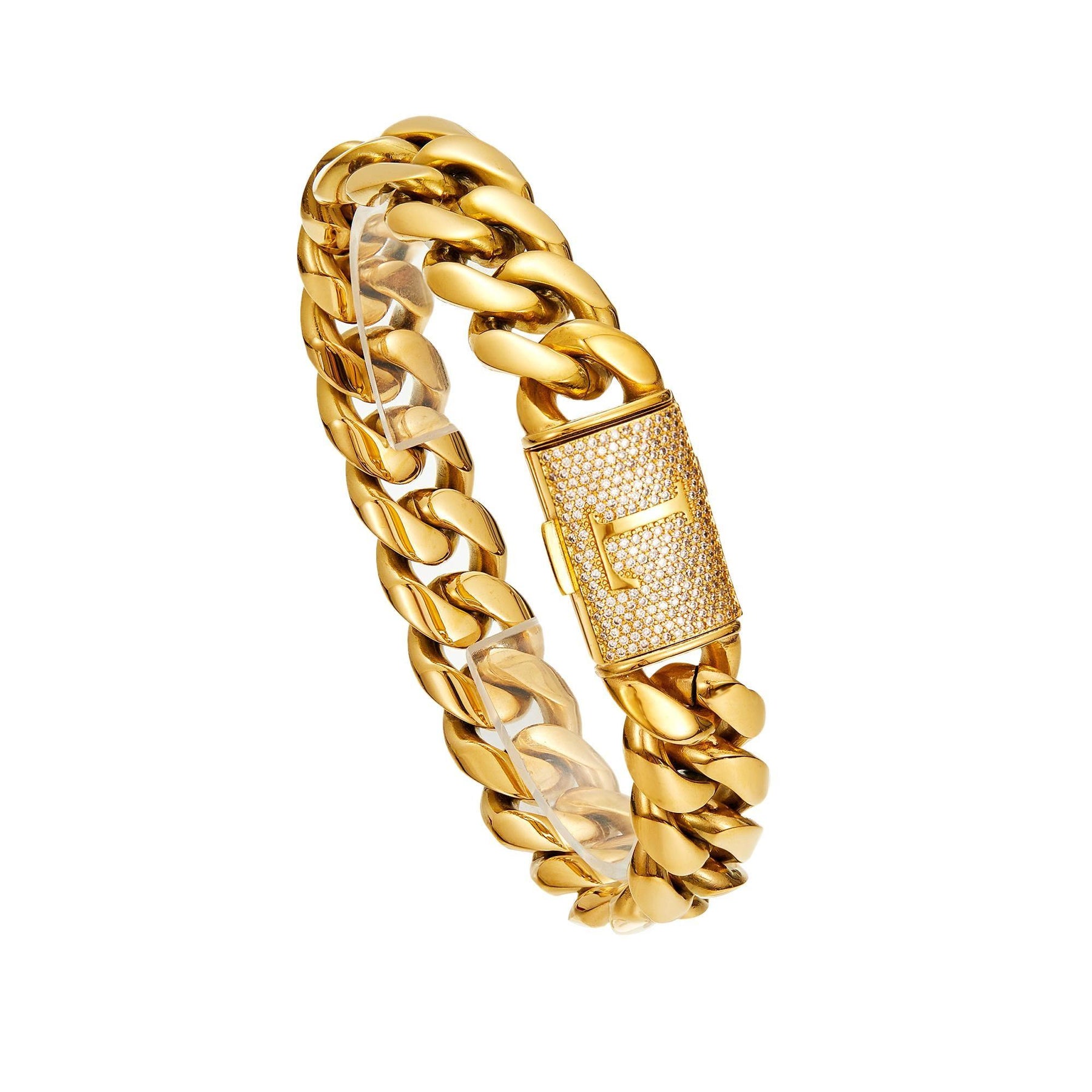 14K Gold Plated Stainless Steel Miami Cuban Chain Necklace/Bracelet with Custom A-Z Initial Engraved Flip Clasp Slim and compact design Miami hip-hop style fashion piece for everyday wear, also suitable as jewelry for special occasions.