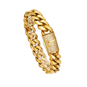14K Gold Plated Stainless Steel Miami Cuban Chain Necklace/Bracelet with Custom A-Z Initial Engraved Flip Clasp Slim and compact design Miami hip-hop style fashion piece for everyday wear, also suitable as jewelry for special occasions.