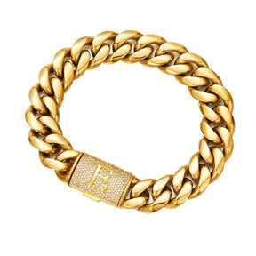 14K Gold Plated Stainless Steel Miami Cuban Chain Necklace/Bracelet with Custom A-Z Initial Engraved Flip Clasp Slim and compact design Miami hip-hop style fashion piece for everyday wear, also suitable as jewelry for special occasions.