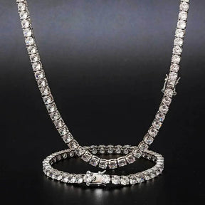 Men's Hip-Hop Rapper Style Square AAAAA Cubic Zirconia Necklace — Luxury Unisex Jewelry, The Perfect Gift. Available in 3.0mm, 4.0mm, 5.0mm, and 6.0mm Tennis Chain Styles — Diamond-Set Jewelry, Ideal for Gifting.