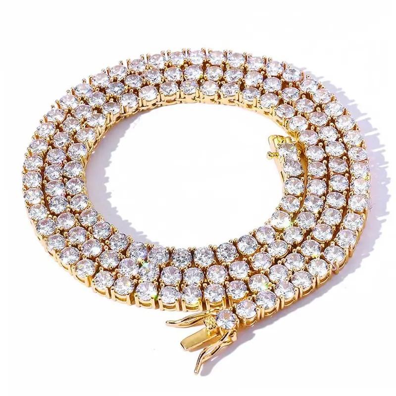 Men's Hip-Hop Rapper Style Square AAAAA Cubic Zirconia Necklace — Luxury Unisex Jewelry, The Perfect Gift. Available in 3.0mm, 4.0mm, 5.0mm, and 6.0mm Tennis Chain Styles — Diamond-Set Jewelry, Ideal for Gifting.